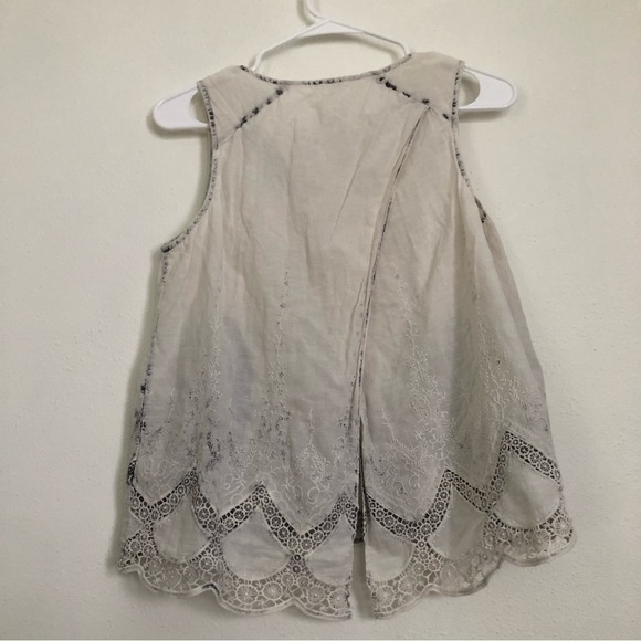 Anthropologie Aratta Silent Journey Embroidered Split Back Tank - Picture 2 of 9